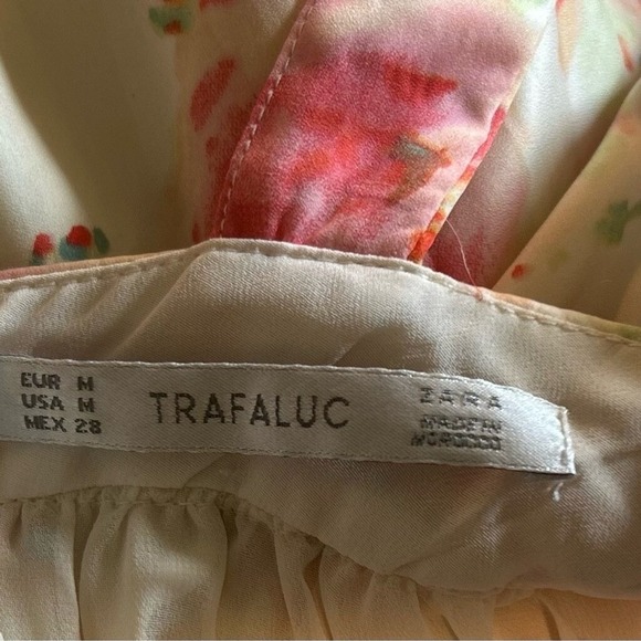 Zara Trafaluc Floral Print Maxi Dress V Neck‎ Sleeveless Summer - Picture 3 of 5